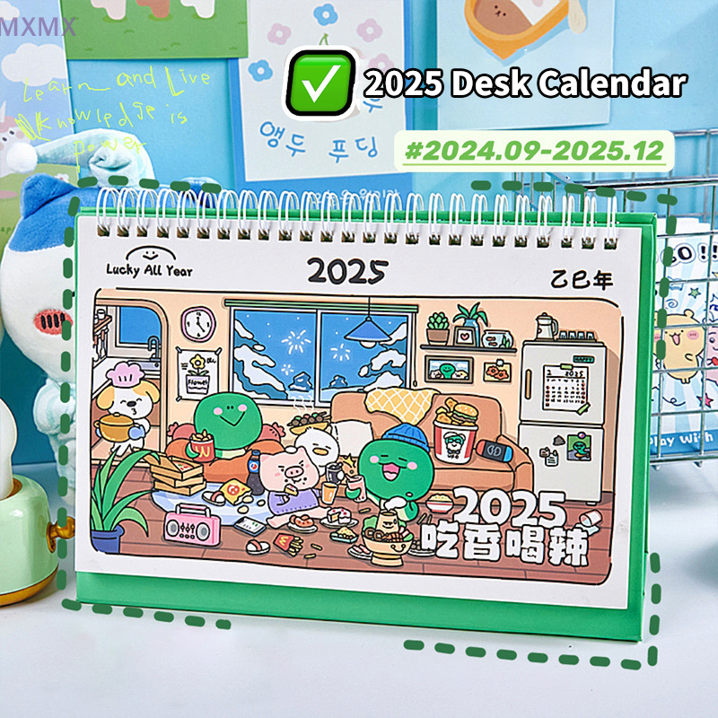 Kalender meja ular, suvenir perlengkapan sekolah ornamen kecil Desktop modis, perencana mingguan, buku harian kreatif lucu