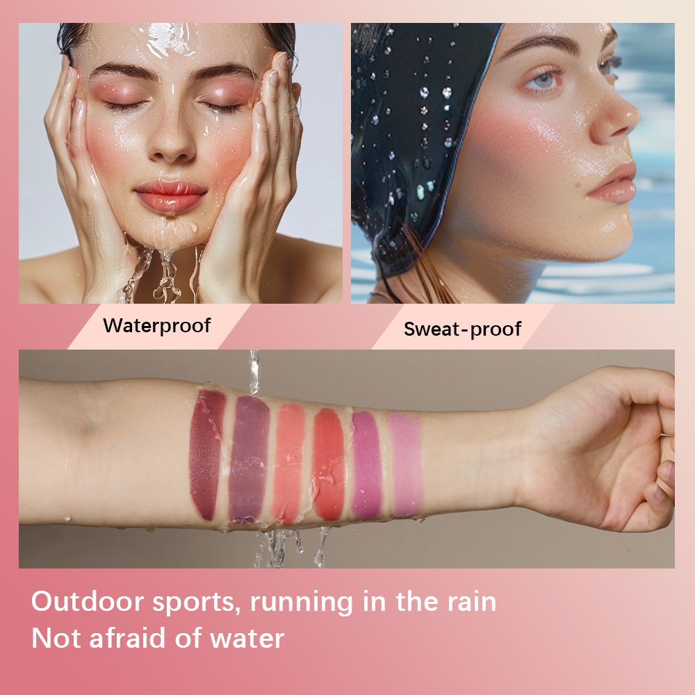 Lakerain 3in1 Cheek Lip Tinted Moistured Blush Stick Waterproof Easy Color Rouge Silky Smooth Blusher Cream Matte Contour Makeup