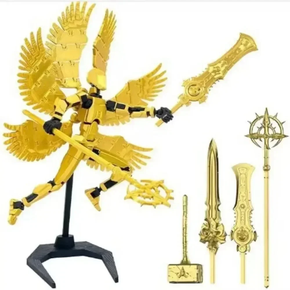Not Assembled Action Figure Set Giant Sword Titan Robot Action Figure DIY Dummy Doll Ornament 3D Articulated Figures Boys Like