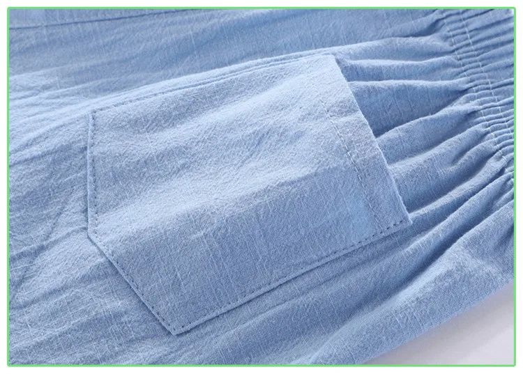 Pantalones cortos de algodón y lino para niños y niñas, Shorts holgados de Color caramelo, informales, cómodos, de 2 a 10 años