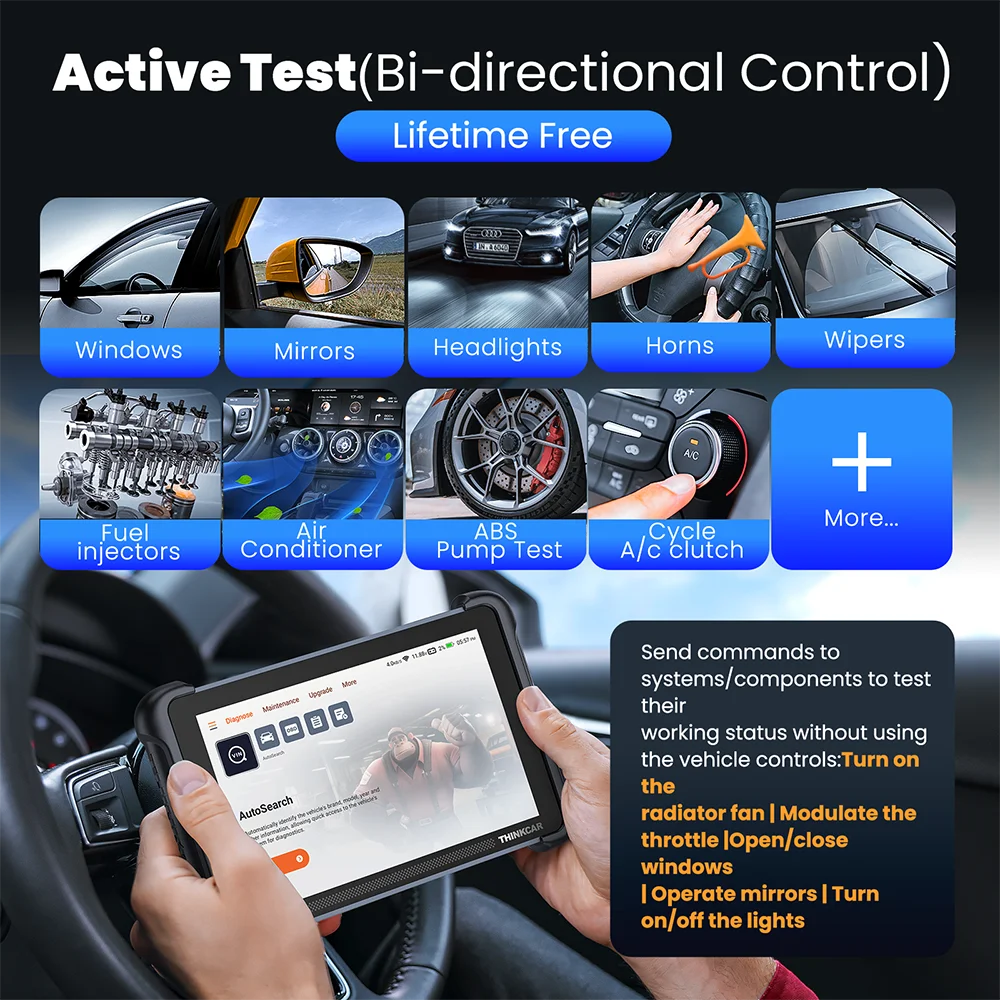 Versión global THINKCAR THINKSCAN 689BT Herramienta de diagnóstico OBD2 DOIP CANFD Prueba activa/codificación de ECU bidireccional 34 restablecimientos Actualización gratuita de por vida