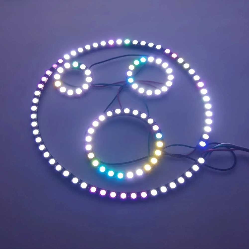 WS2812B 5050 RGB LED Ring 7/8/12/16/24/60 Bits Lamp Light with Integrated Drivers WS2812 for Arduino Raspberry Pi