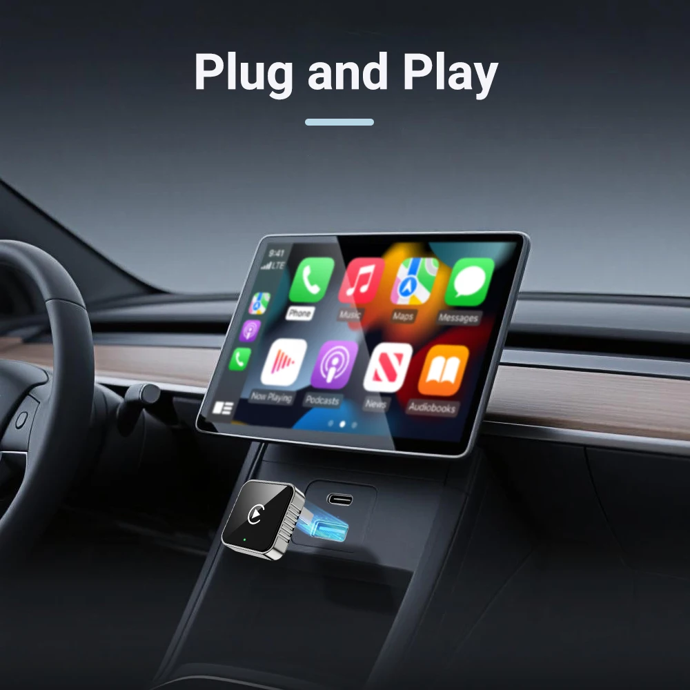 XUDA 2-in-1 verkabelt mit kabellosem CarPlay-Android-Auto-Adapter für OEM-Autoradio mit USB-Dongle, Smart Mini Box, Plug-and-Play-Blueto