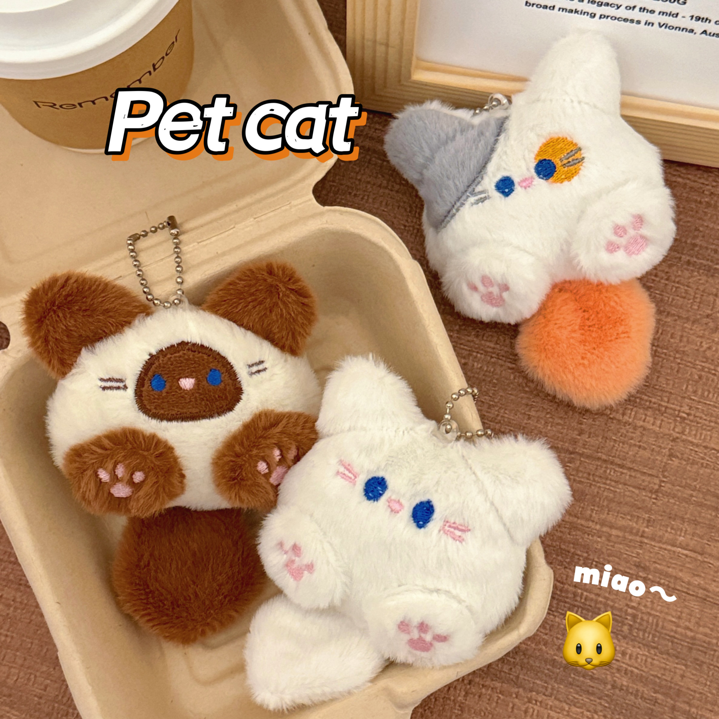 Simpatico gattino di peluche bambola ciondolo ragazza zaino bambola ciondolo coppia borsa portachiavi decorazione piccolo regalo