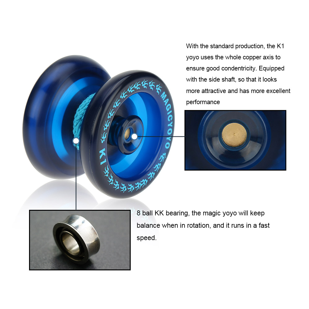Professionele Magic Yoyo K1 Spin ABS Yoyo 8-bal KK-lager met draaiend touwtje voor kinderen