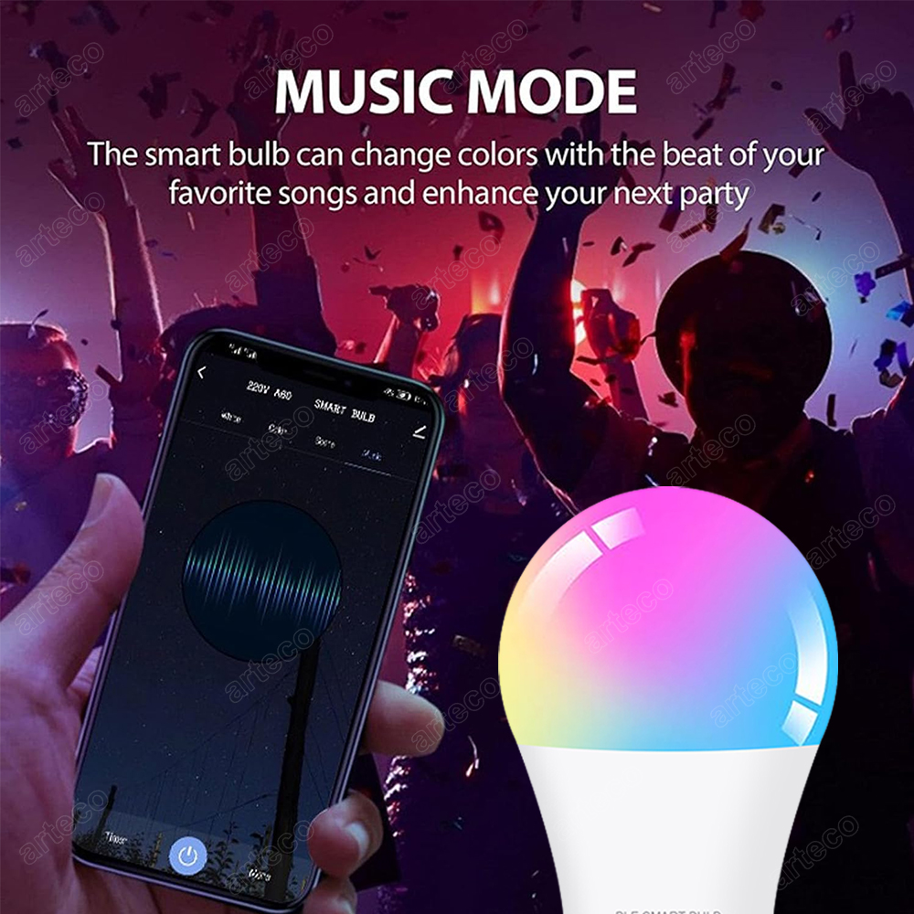 Tuya Bluetooth Smart LED Birne WiFi Glühbirnen Dimmbare Scheinwerfer Birne 15W E27 RGB + CW + WW LED Farbwechsel Lampe Für Wohnkultur