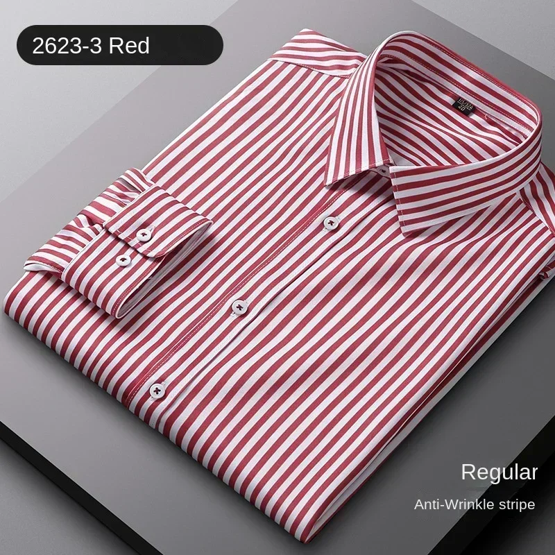2024 neue mode lässig männer vertikal gestreiften hemd stretch hemd business temperament langarm hemd pastell button up hemd,