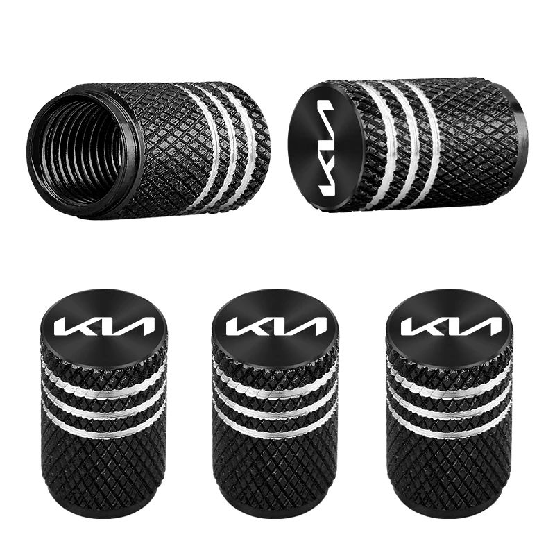 5pcs ป้ายรถโลหะล้อยางวาล์ว Cap ครอบคลุมอุปกรณ์เสริมสําหรับรถยนต์ Kia Rio Ceed Sportage Cerato Soul Sorento Picanto Optima