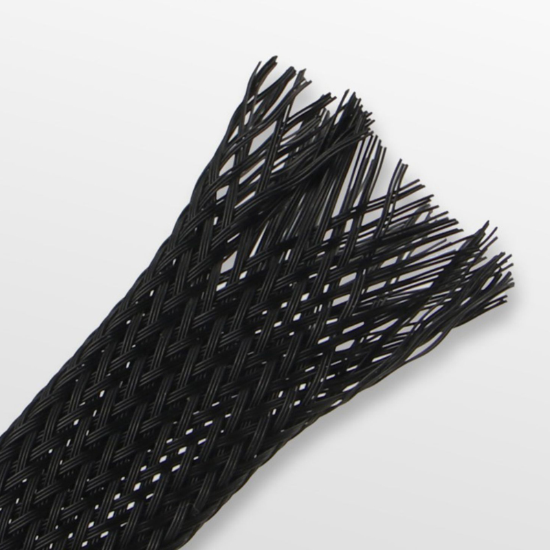 3m/9.85ft PET Expandable Braided Sleeving Flexible Wire Mesh Sleeve Black For TV Audio PC Cords Protect From Pets Chewing