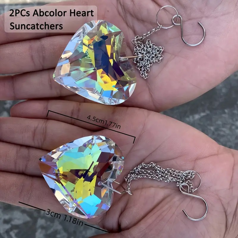 Prisma atrapasoles de cristal, atrapasoles colgante con prisma de cristal, fabricante de arcoíris para ventana, balcón, cocina, decoración de jardín, 2 uds.
