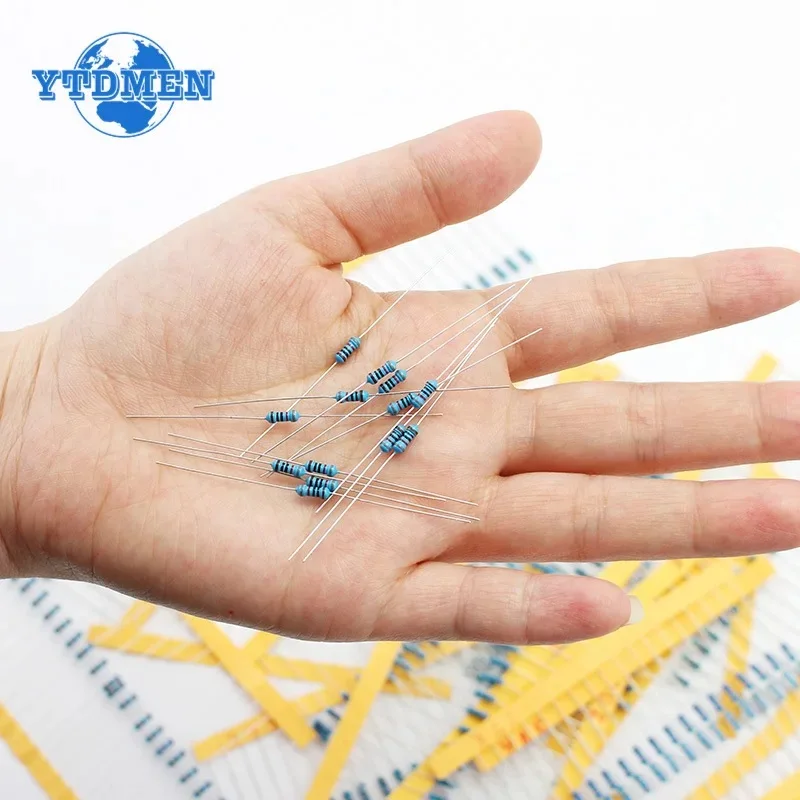 Kit surtido de resistencias de película metálica, 500/2500 Uds., 1/4W 1% 1R ~ 10M ohm, Kit electrónico Diy de resistencia