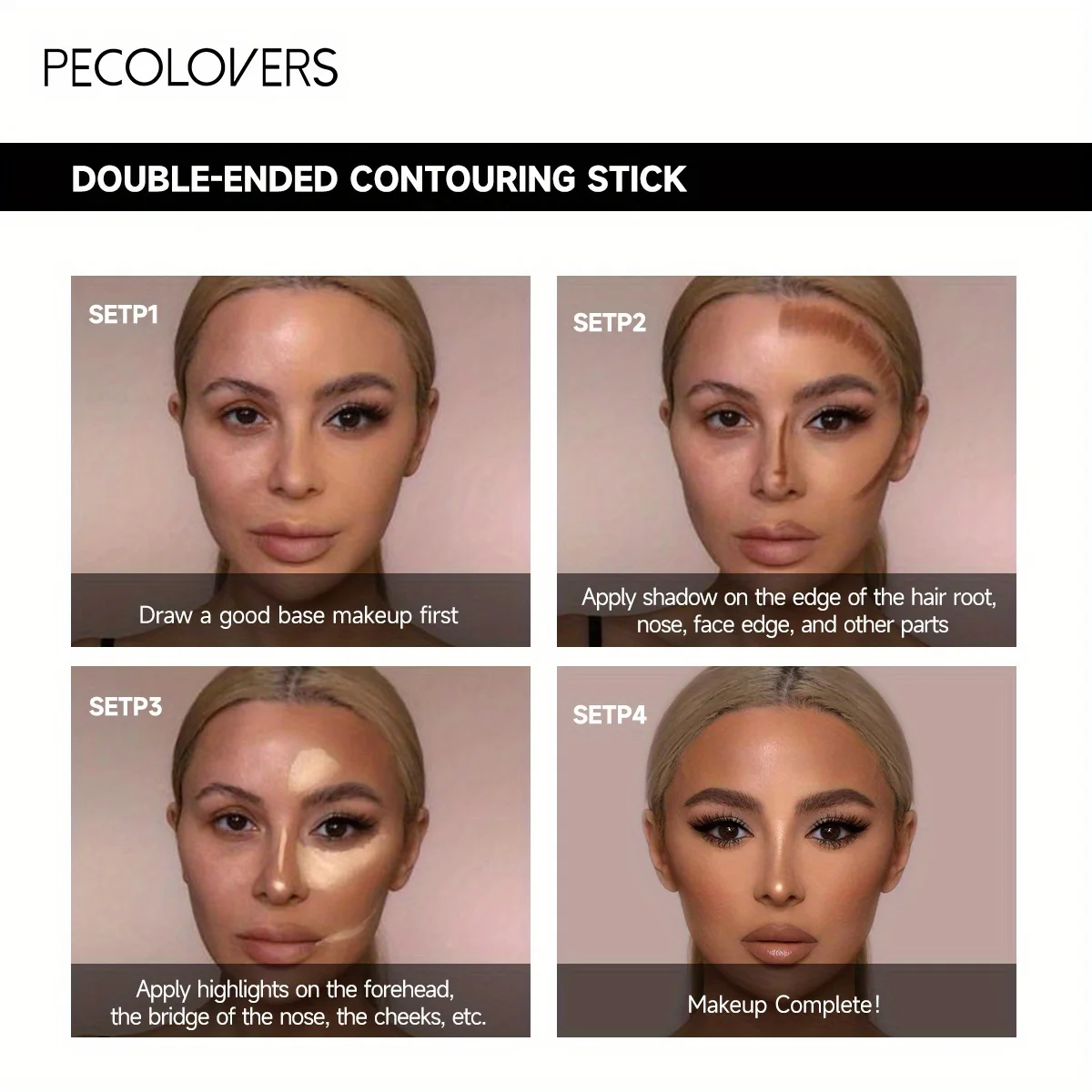 Contouring Stick พร้อมปากกาเน้นข้อความคอนซีลเลอร์สองหัวสําหรับสะพานจมูกสามมิติ Shadow V Face High Nose Bridge