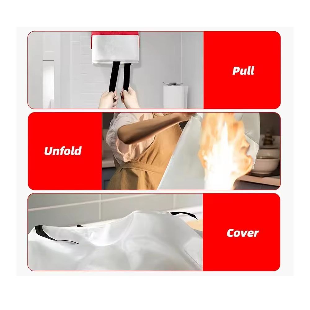 1/1.2/1.5/2M Coperte antincendio Quadrate Durevoli Soppressione Kit di sopravvivenza di emergenza Fuoco ignifugo in fibra di vetro