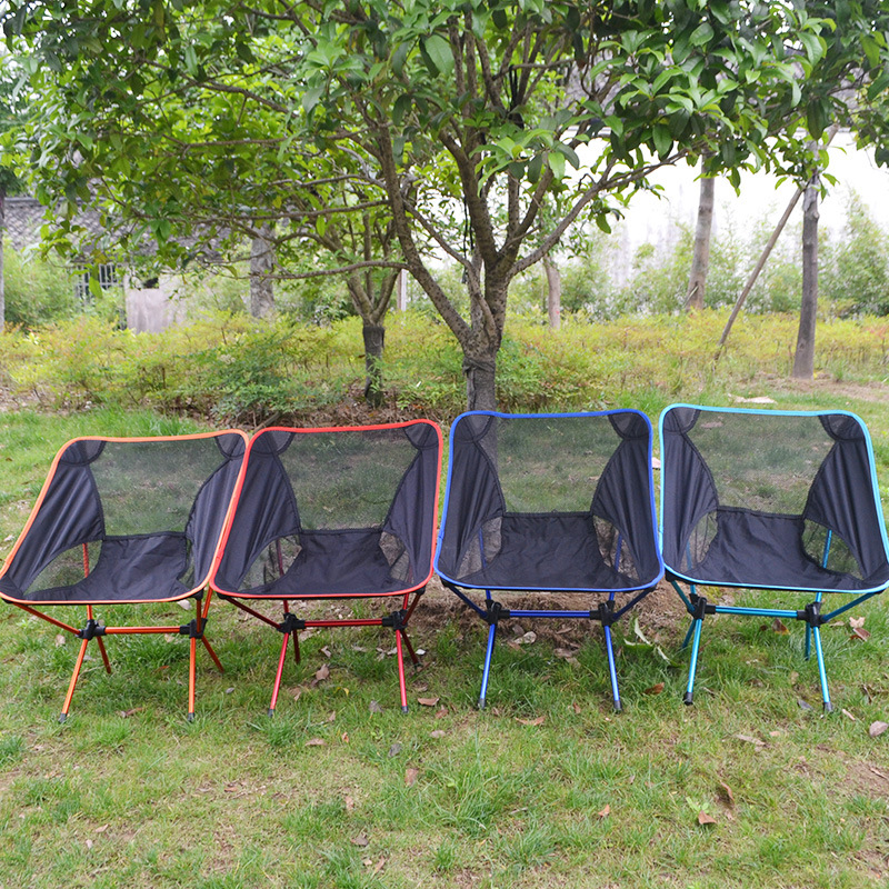 Portable Beach Moon Camping Chair Barbecue Self-Driving Alloy Folding Chair