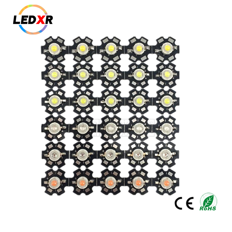 10pcs 1W 3W 5W ad alta potenza rosso/giallo/blu/verde/bianco/bianco caldo/freddo/bianco/UV/full spectrum LED emissione lampada + 20 millimetri Star PCB