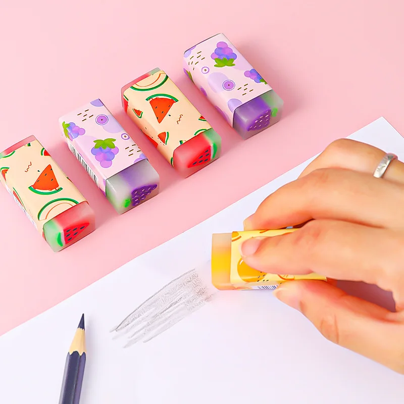 Niedlicher Obst-Radiergummi, Gelee-Bleistift-Radiergummi für Kinder, Tierfutter, lustiger Haustier-Bleistift-Radiergummi mit süßem Geruch