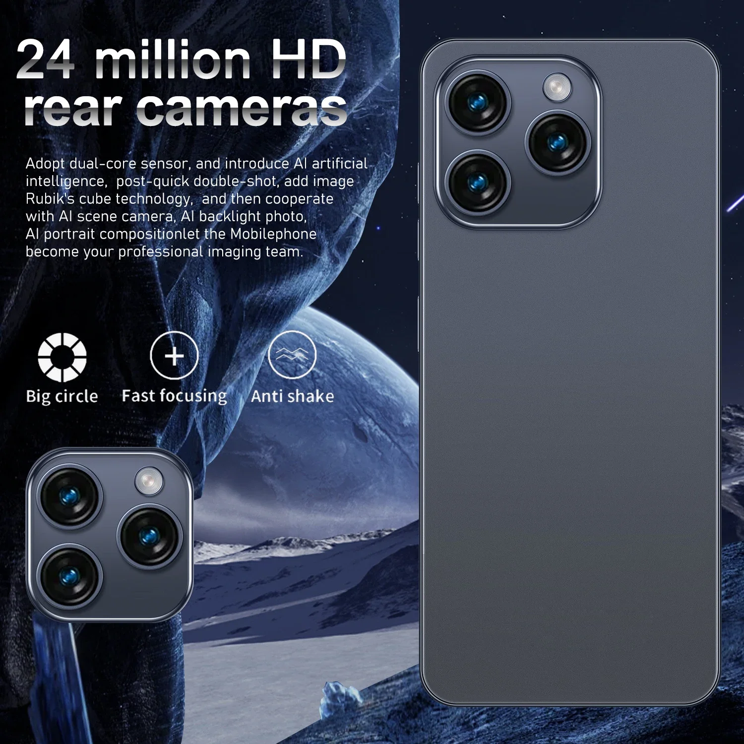 Global Version I16 Pro Maxสมาร์ทโฟนโทรศัพท์มือถือAndroidหน้าจอ14,6.8นิ้ว,12 + 512GB,13 + 24MP,โทรศัพท์มือถือ,6800MAhโทรศัพท์5G