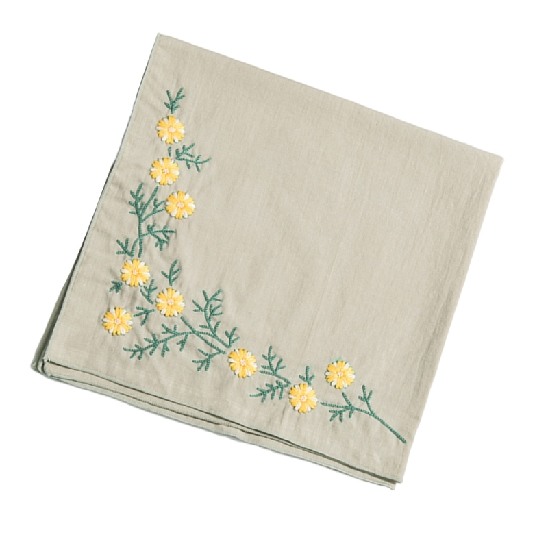 Mouchoir broderie florale, artisanat couture, Hankies DXAA