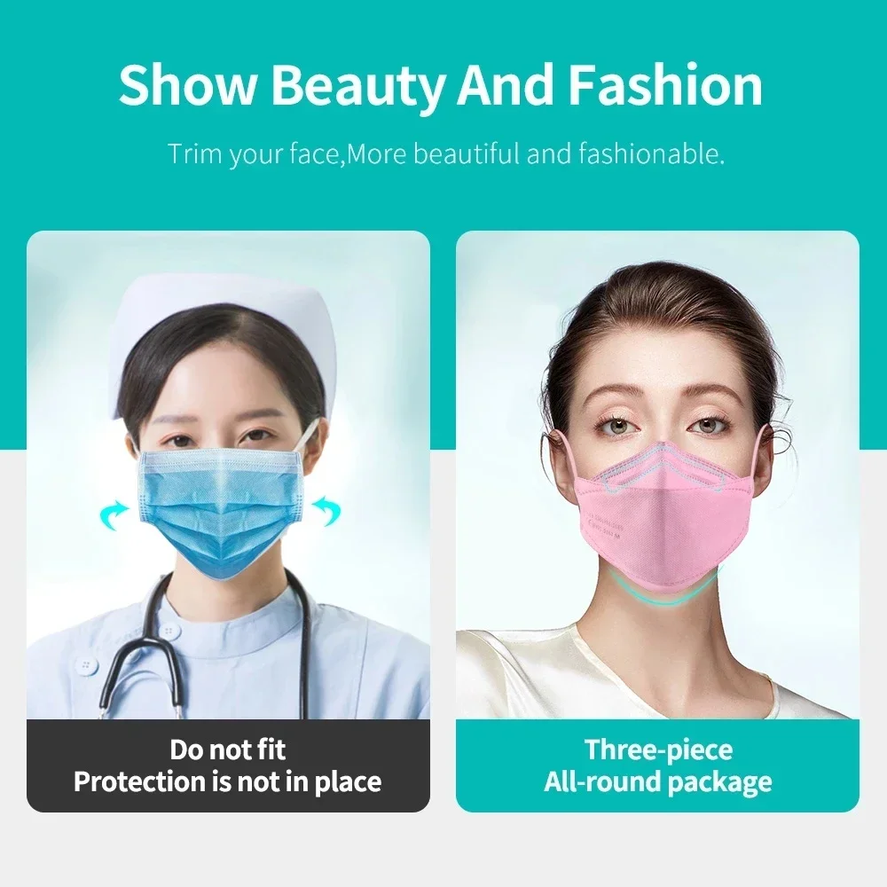 หน้ากากปลาหน้ากากอนามัยสำหรับผู้ใหญ่หน้ากากป้องกันฝ้าหน้ากากอนามัย15สีสำหรับใส่ FPP2 KN95 FFP2