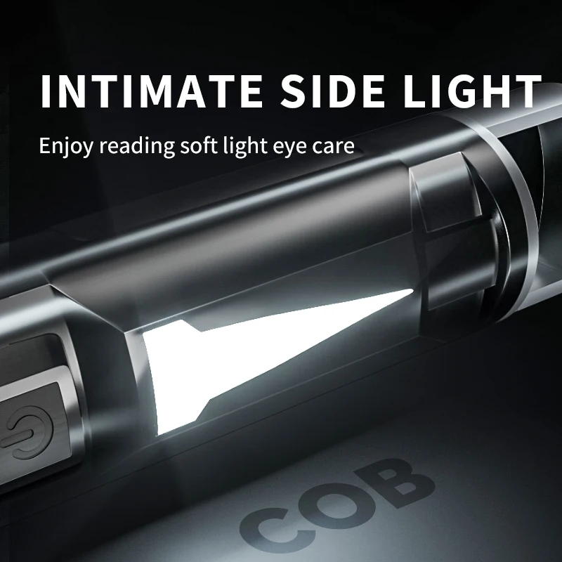 Warsun-linterna LED recargable, linterna multifuncional para exteriores, portátil, 4 modos de iluminación, luz de Camping impermeable con zoom