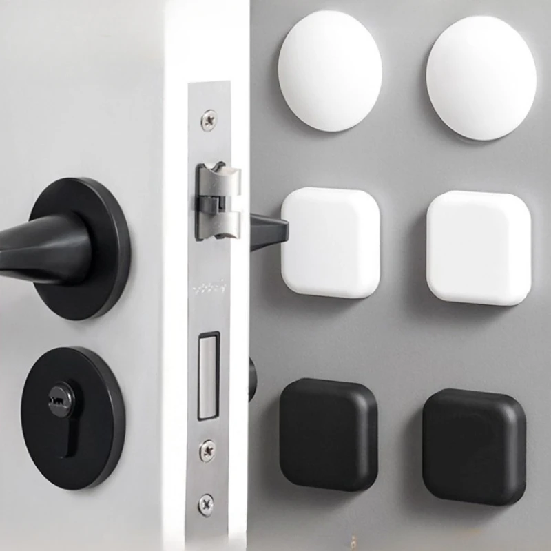 Tope de puerta con mango de silicona anticolisión, autoadhesivo, silencioso, protección antigolpes, almohadilla para Porte, Protector de pared para mejorar el hogar