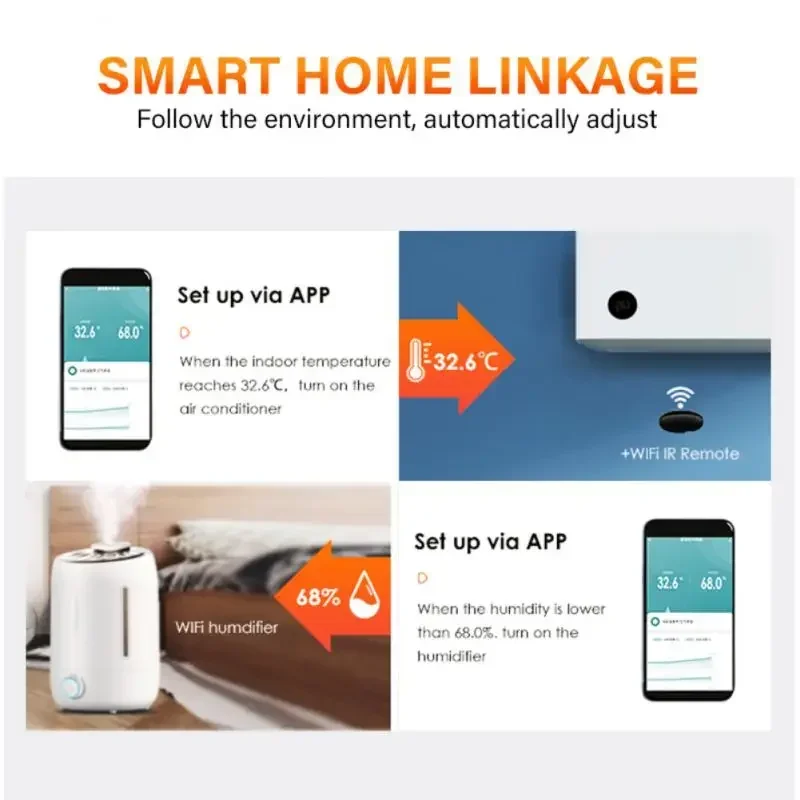 Tuya zigbee sensor de umidade temperatura alimentado por bateria app monitor remoto controle voz funciona com alexa google casa vida inteligente
