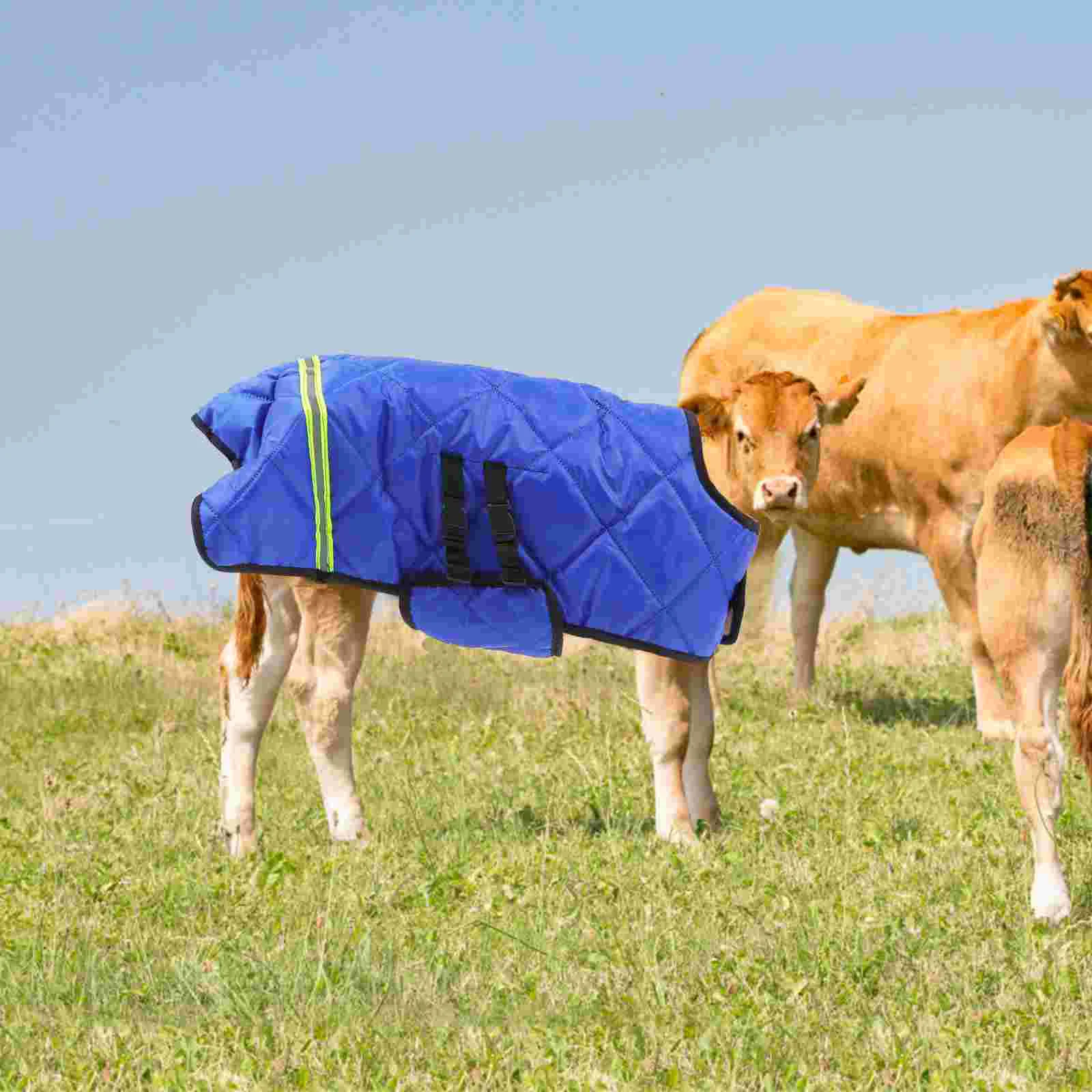 ขนแกะผ้าห่มแจ็คเก็ตสําหรับ Ranch สัตว์ฤดูหนาวเสื้อผ้าลูกวัวเสื้อกั๊กแพะเสื้อวัวเด็กหนานุ่มผ้าคลุมเตียง