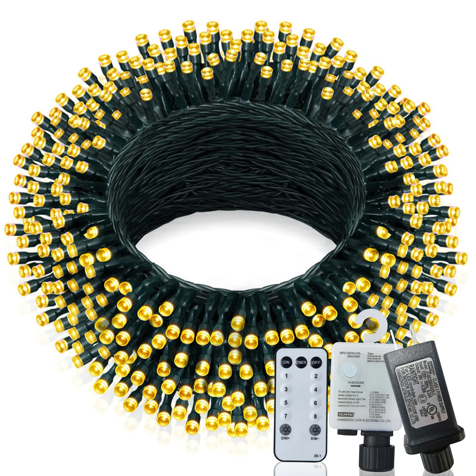 Christmas Lights Outdoor, 197 FT 580 LED Christmas Decorations Lights/Waterproof String Fairy Lights Plug in with 8 Modes and Ti