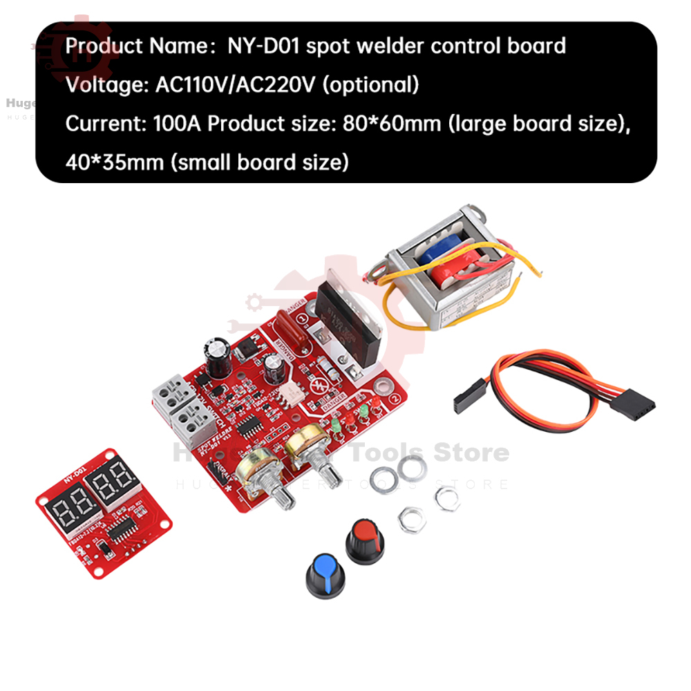 NY-D01 100A Punktschweißgerät-Steuermodul 110 V/220 V Transformator Digitalanzeige Punktschweißzeit und Strom-Controller-Board