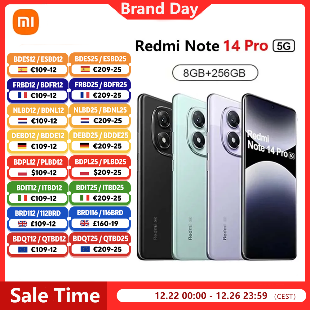 Versión Global Xiaomi Redmi Note 14 Pro 5G Smartphone MediaTek Dimensity 7300-Ultra 200MP AI cámara NFC 6,67 "pantalla AMOLED IP68