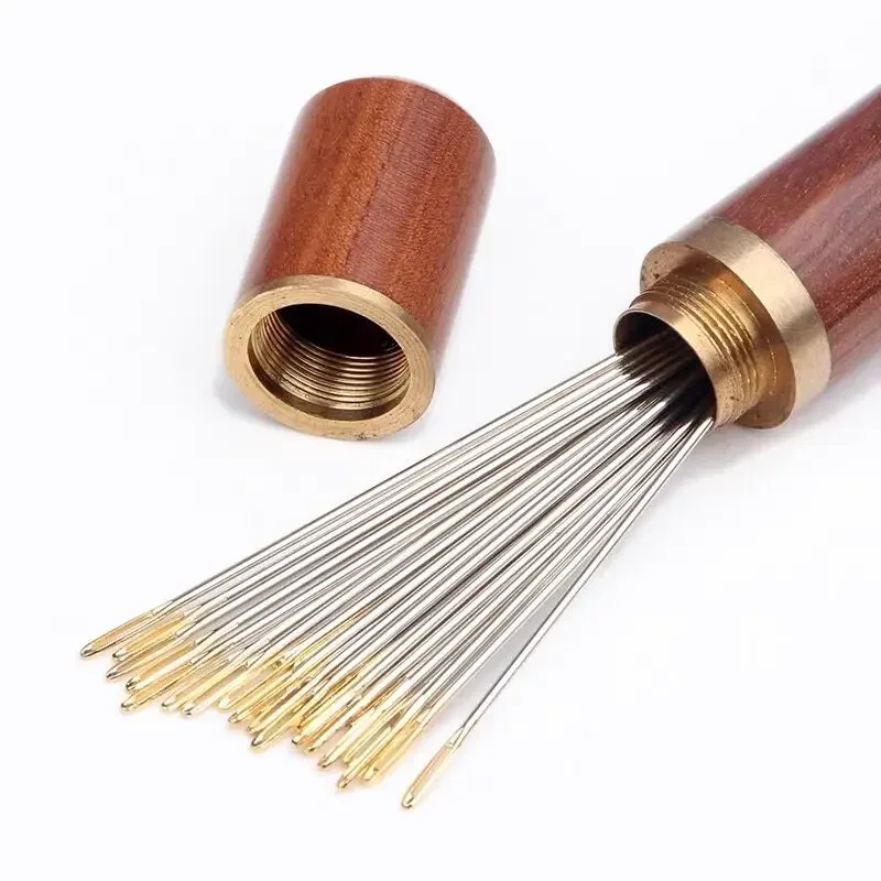 12/120 sztuk ślepe igły do szycia ze stali nierdzewnej osoby w podeszłym wieku duży boczny otwór igła DIY biżuteria DIY Handmade Self Threading narzędzia do szycia