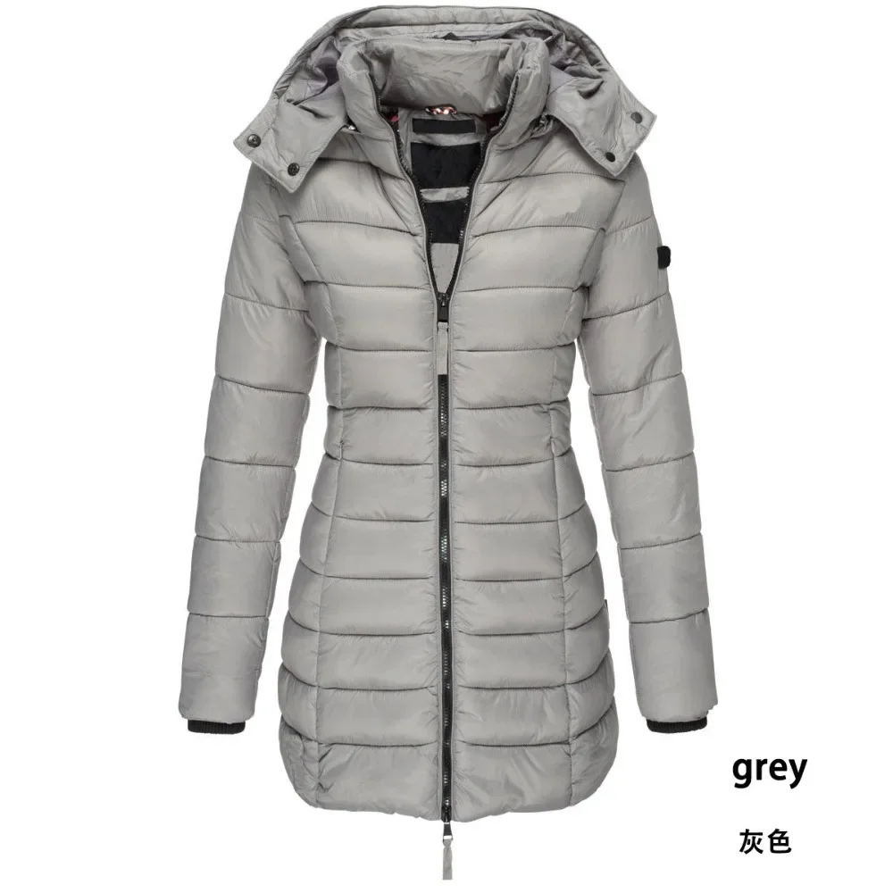 Conjunto de chaqueta de plumón de ganso para mujer, conjunto de chaqueta de plumón de ganso de lujo ligero, gruesa, media, larga, con capucha, para invierno