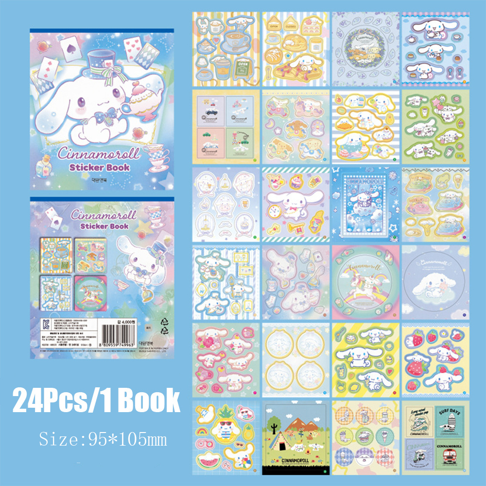 Sanrio mão conta adesivos livro material adesivo olá kitty kuromi cinnamoroll dos desenhos animados menina decalque brinquedos decorativos