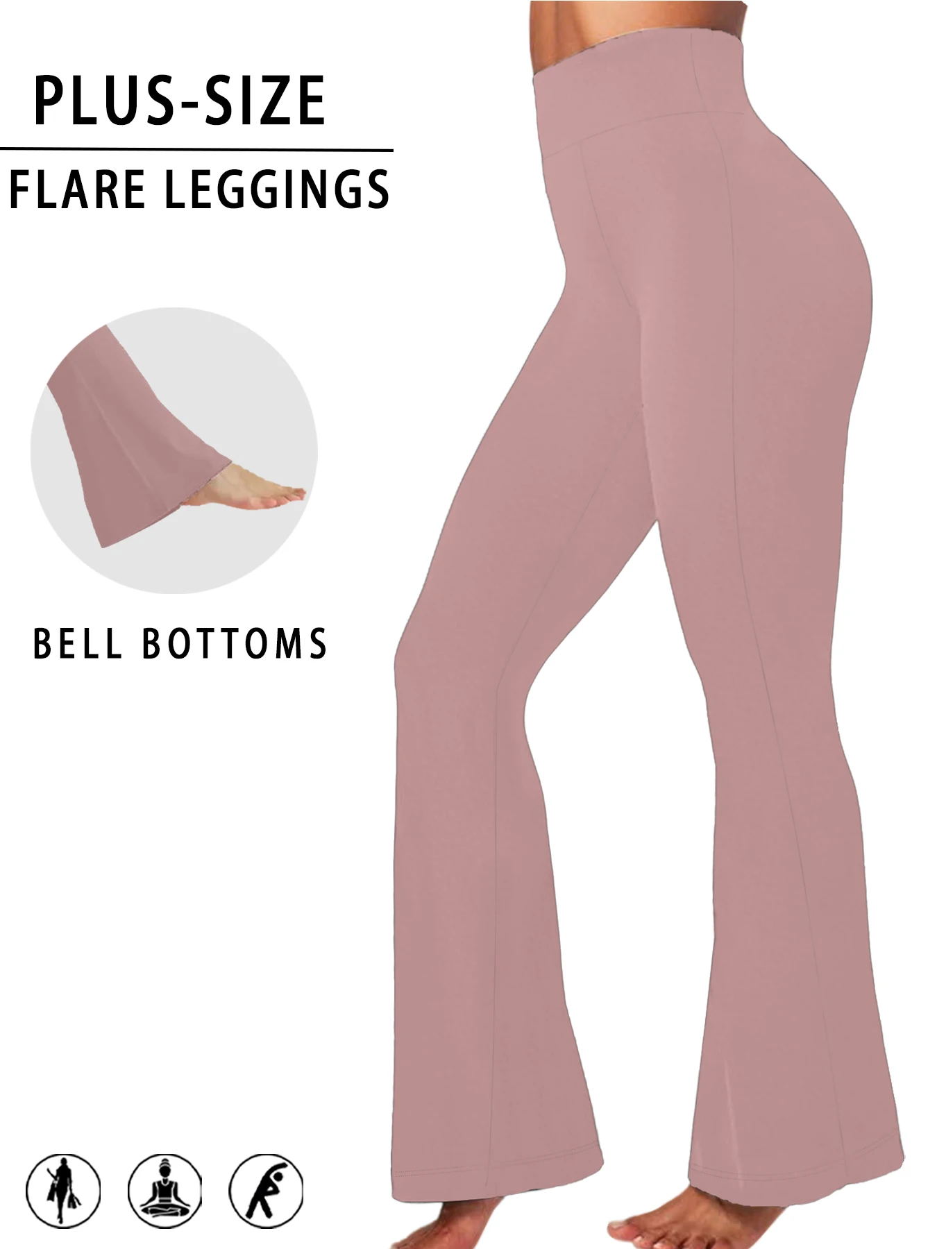 Superweiche, hoch taillierte Schlaghose für Damen in Übergröße, Leggings mit Bauchkontrolle, weiche Bootleg-Schlaghose zum Laufen