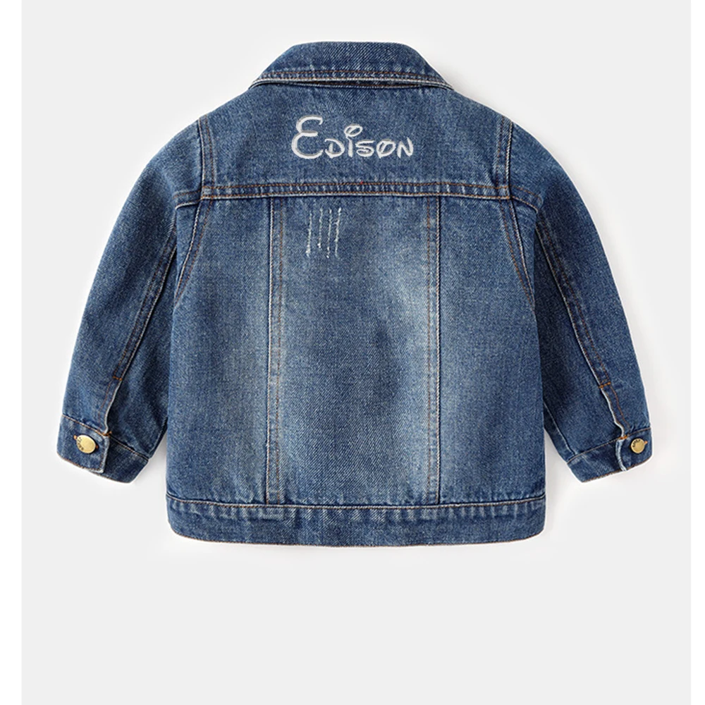 Chaqueta de mezclilla personalizada para niños pequeños, chaqueta de mezclilla con nombre bordado, chaqueta de mezclilla personalizada para bebés y niños, regalos para Baby Shower