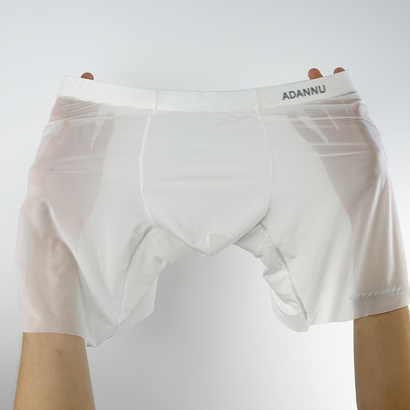 CMENIN-bóxer deportivo transparente para hombre, ropa interior Sexy ultrafina de seda de hielo, transpirable, para verano