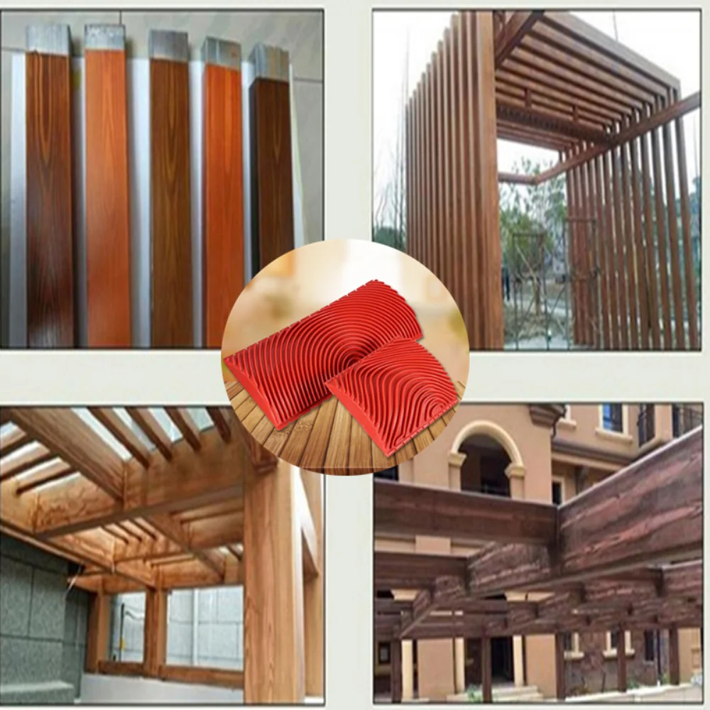 6-8 ชิ้น/เซ็ตลูกกลิ้งยางแปรงจิตรกรรมเครื่องมือ DIY เลียนแบบไม้ Graining Texture Roller Wall ภาพวาดเครื่องมือสําหรับตกแต่งบ้าน