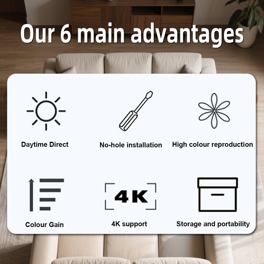 Velec Portable Projector Screen Simple Anti-Light 80/120 Inches Projection Screens For Home Outdoor Office Projector Accessories