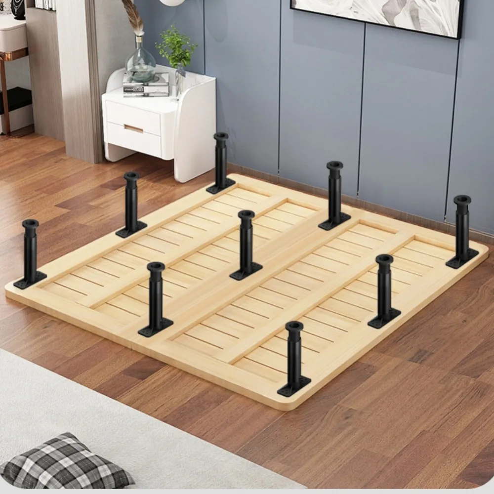 4 PCS with Wider Base Bed Frame Center Support Legs Height from 5.9" to 9.84" Reinforcement Kit Metal Feet Replacement Black