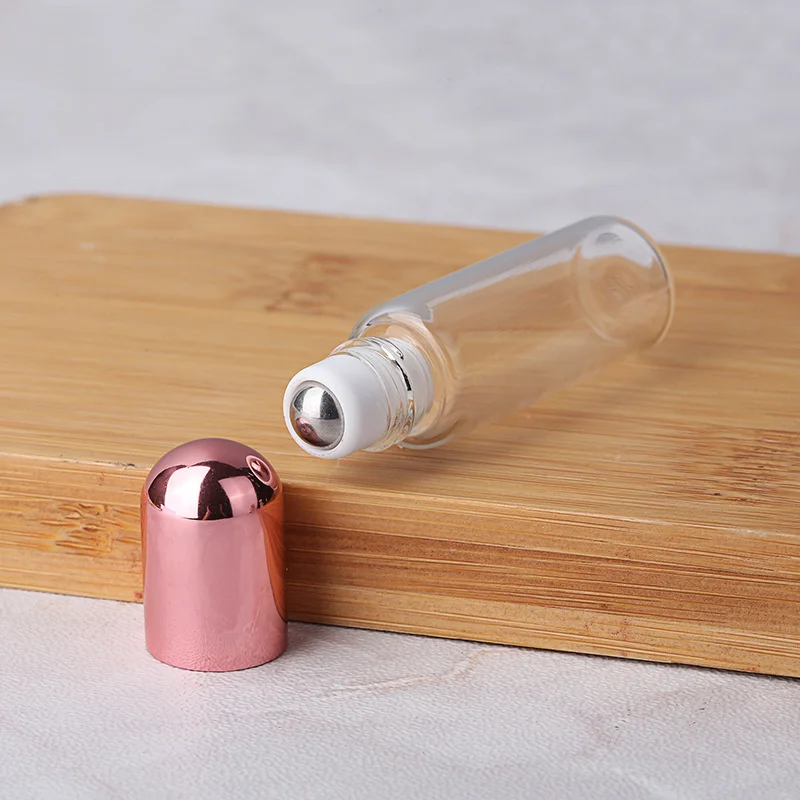 Essential Oil Roller Bottles10ml/5ml/3/2ml/1ml With Metal Roller Ball For Fragrance Travel Refillable Glass Empty Perfume Bottle