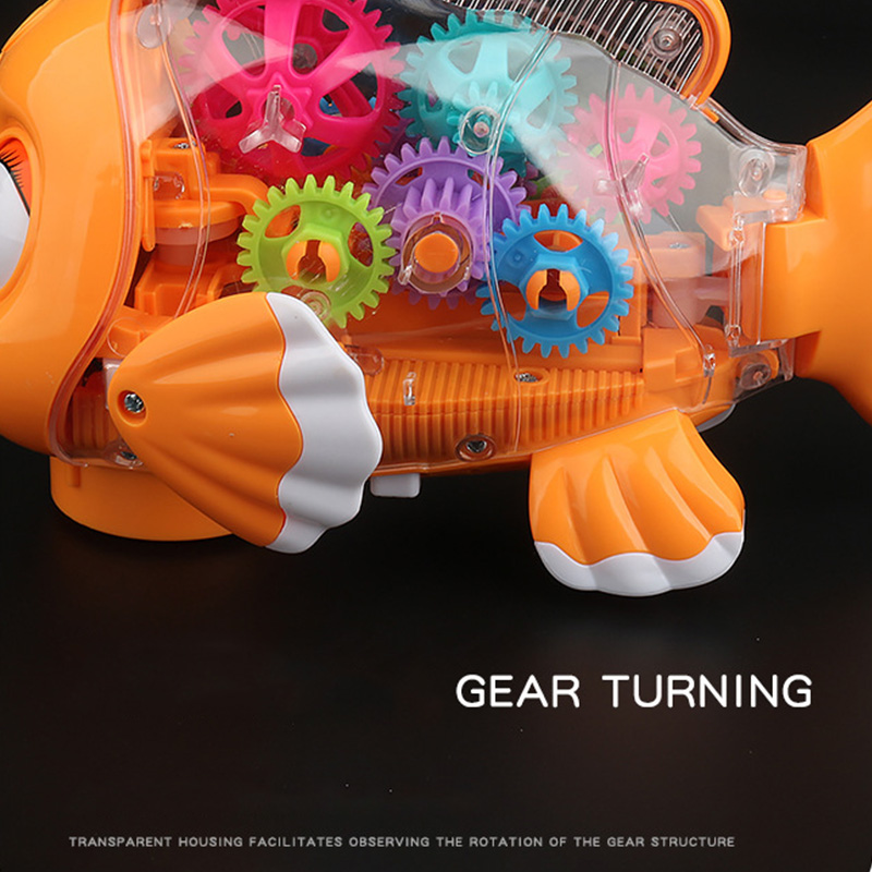 ไฟฟ้าโปร่งใสเกียร์ปลา Swing ปลาสีสันของเล่นดนตรีไฟฟ้าของเล่นสำหรับของขวัญเด็ก