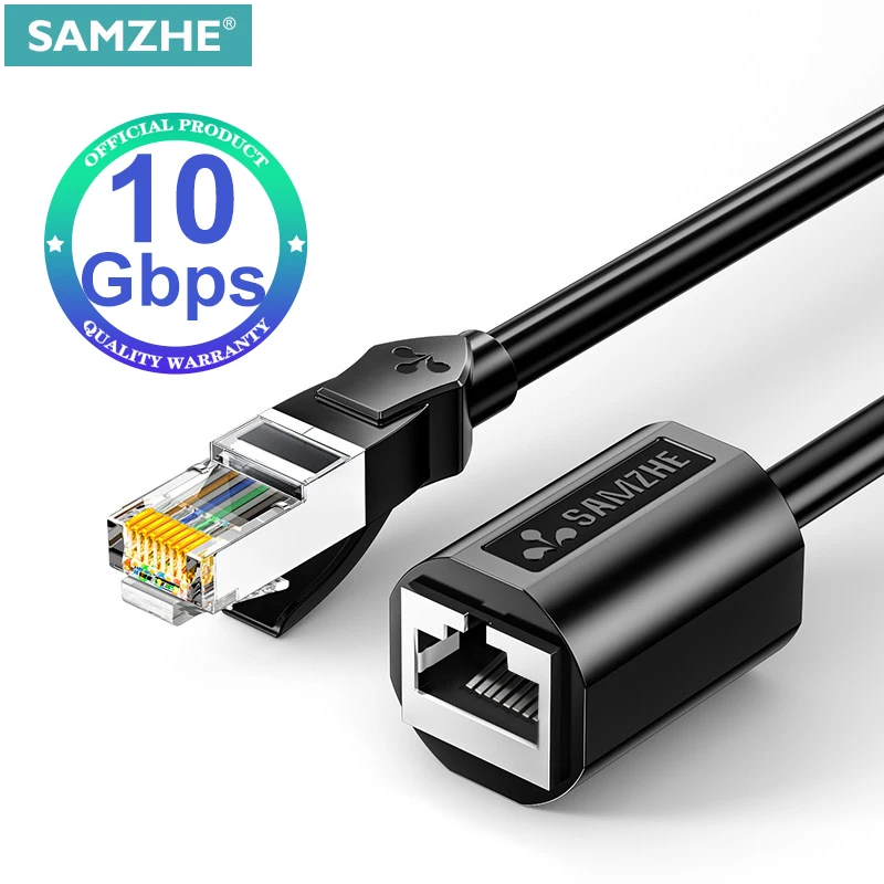 Clearance_SAMZHE Cat6 Cable de conexión de extensión Ethernet RJ45 macho a hembra Adaptador extensor Ethernet Rj45 para PC portátil Ethernet C