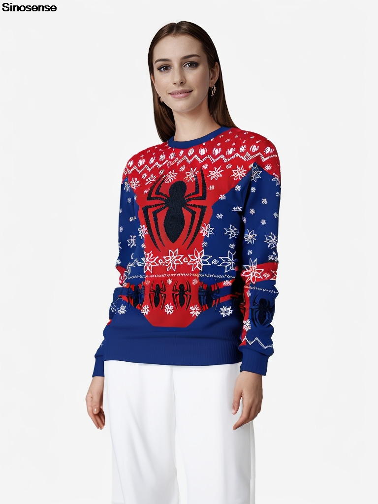 Masculino feminino aranha natal moletom 3d impressão digital véspera de ano novo festa de férias jumper topos unisex pulôver feio camisola de natal