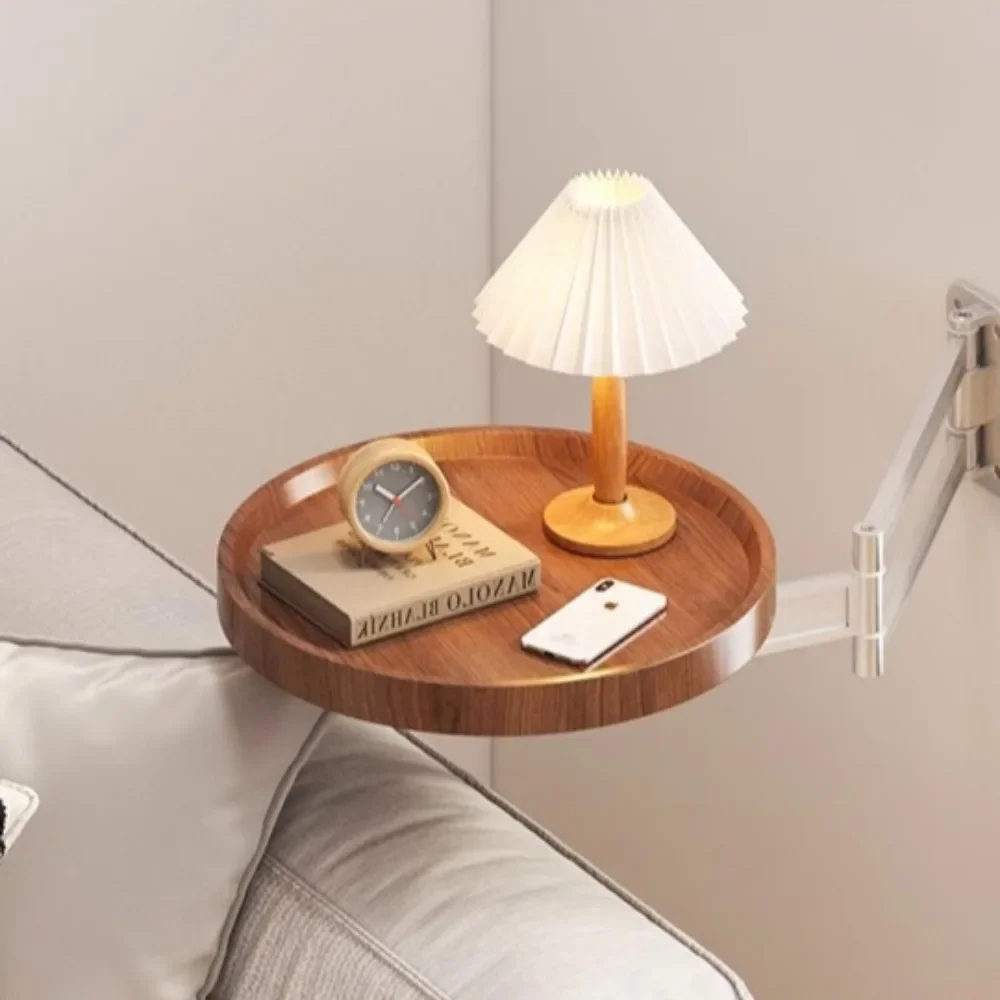 Mesa dobrável de parede, armários de armazenamento de cabeceira, prateleiras flutuantes multiuso para quarto, sala de estar, mesas de chá compactas
