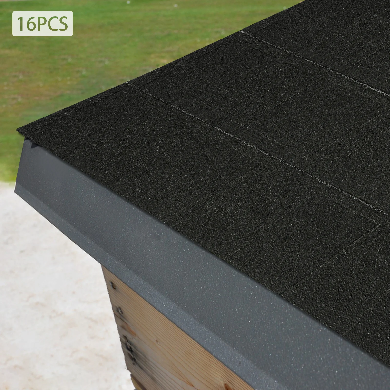 16 pezzi di piastrelle per tetto asfalto 100 * 33,3 cm con uno spessore di 5,3 mm - nero carbonio nero