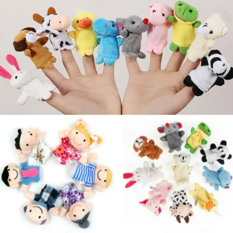 Baby Finger Puppet Plush ของเล่นการ์ตูนสัตว์ครอบครัวบทบาทเล่น Tell Story ตุ๊กตาผ้าของเล่นเพื่อการศึกษาเด็กเด็ก