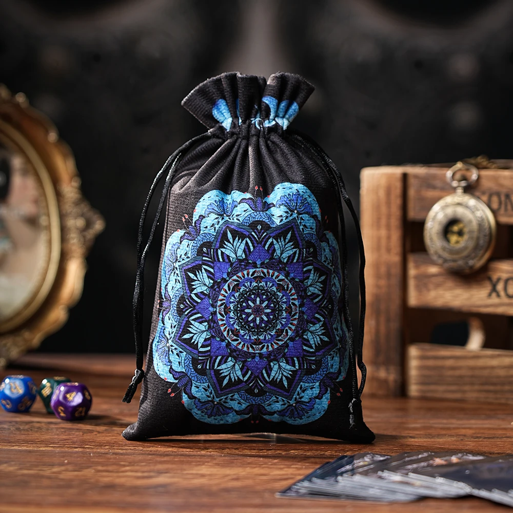 Sac de rangement de cartes Oracle Tarot en velours, pochette de Tarot, dés Rune, sac à bijoux en cristal, pochette à usage Multiple, Divination des sorcières, 1 pièce/6 pièces