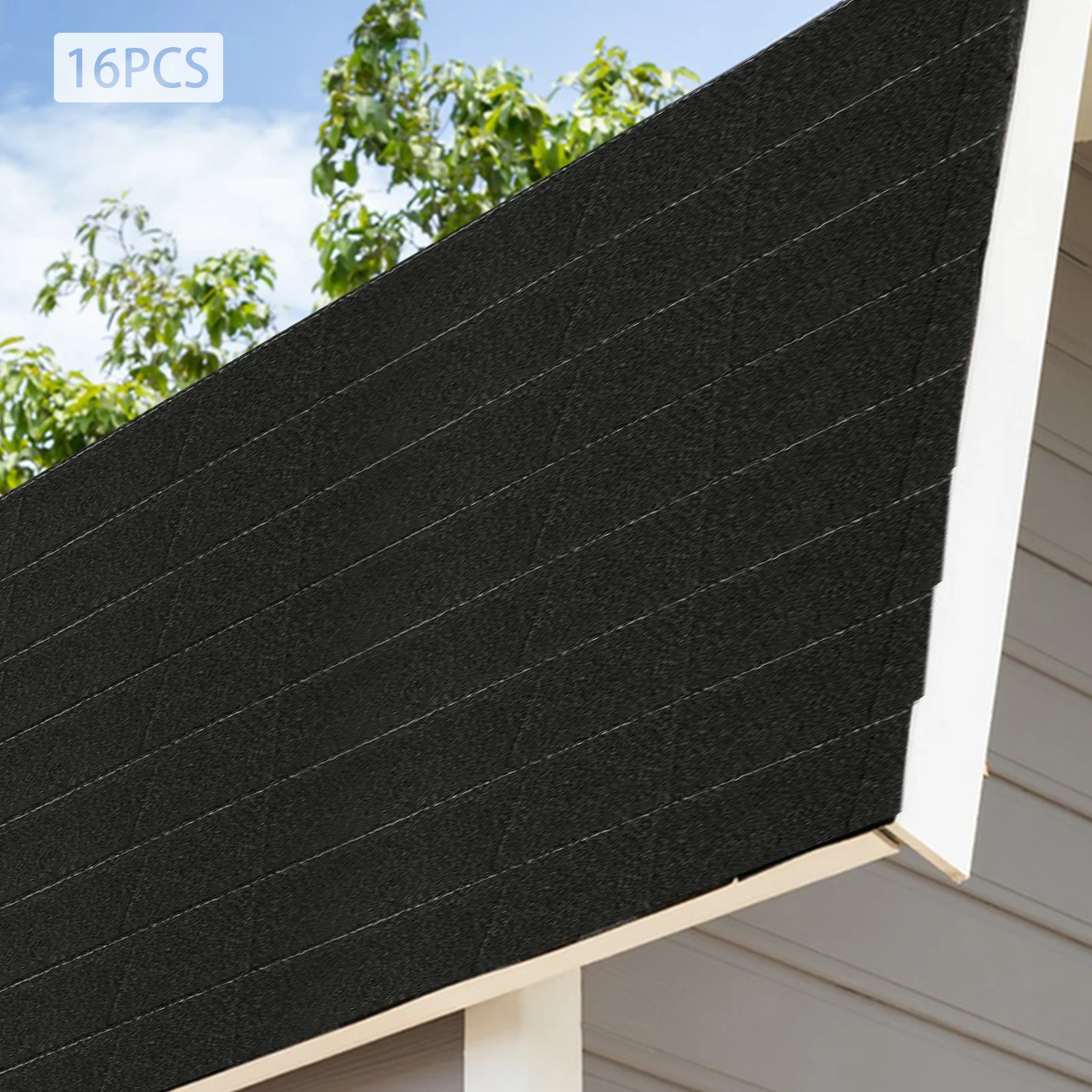 16 pezzi di piastrelle per tetto asfalto 100 * 33,3 cm con uno spessore di 5,3 mm - nero carbonio nero