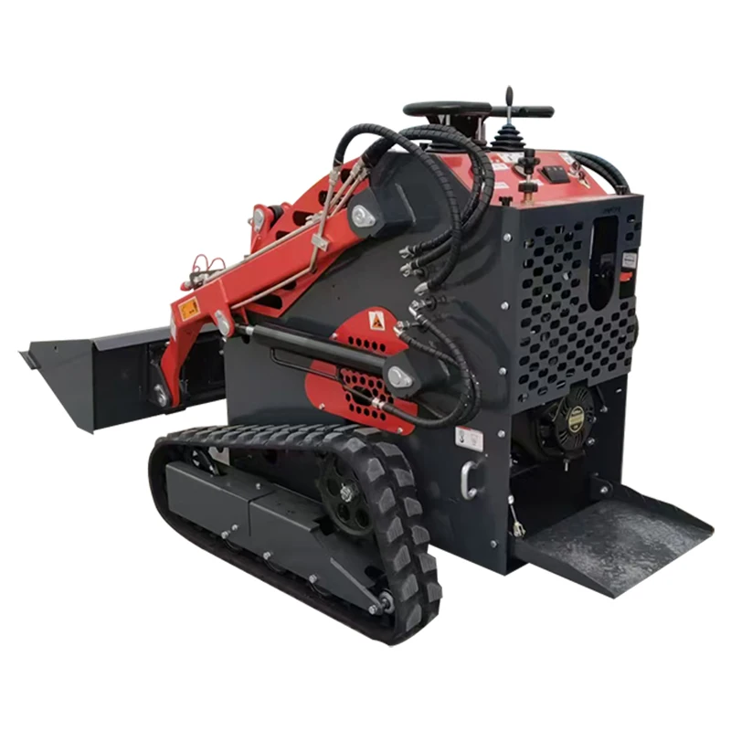 Customized 4WD Stand-On Small Skid Loader Farm Use Efficient Loading Transport Vehicle Hydraulic Crawler Mini Skid Steer Loader