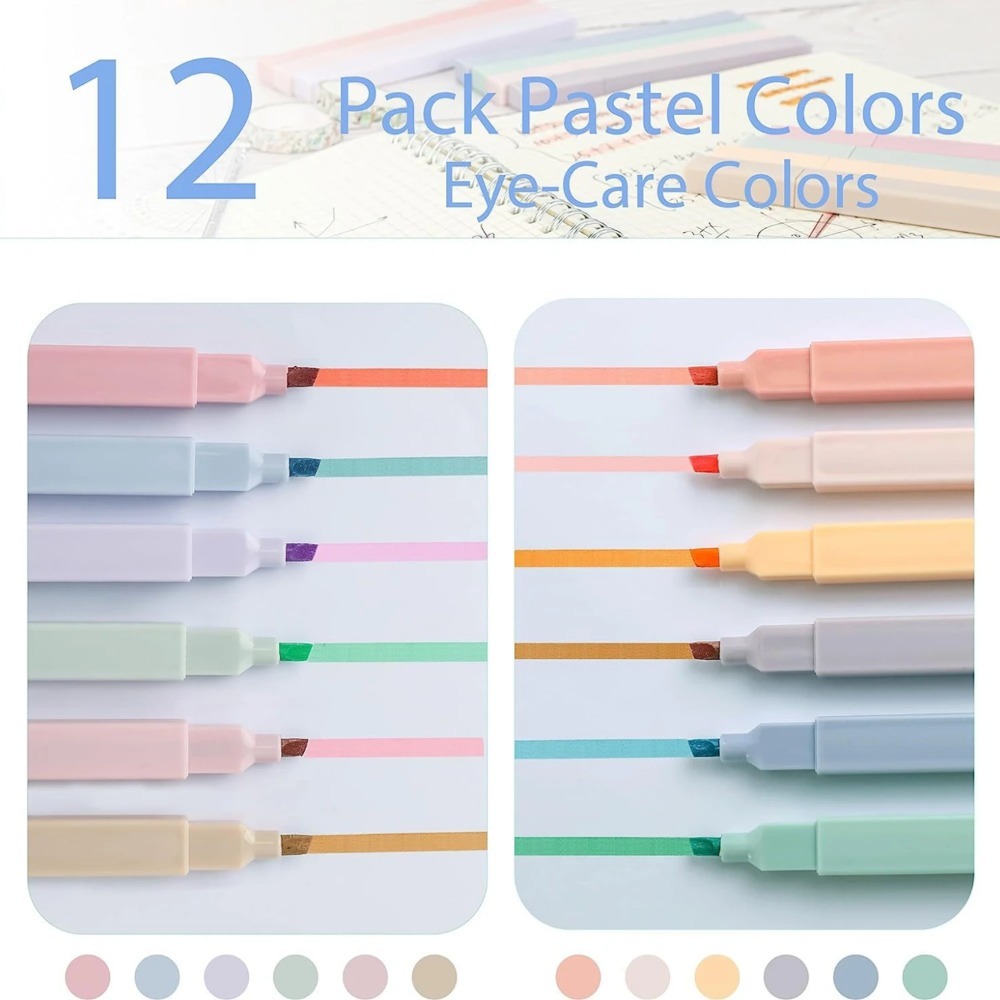 Um conjunto de 12 marcadores de presente de festa pequena, especialmente preparados para amigos e parentes, caneta aquarela estética estudante Kawaii